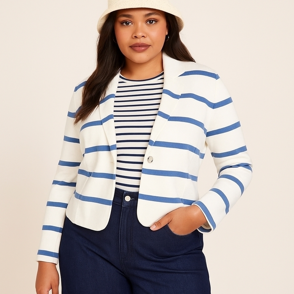 Rachel Zoe Nautical Striped Blazer - Large NWT